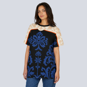 Baroque Blue Floral Print Tee