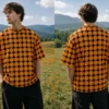 Amber Crosshatch Printed Tee