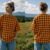 Amber Crosshatch Printed Tee