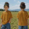 Amber Crosshatch Printed Tee