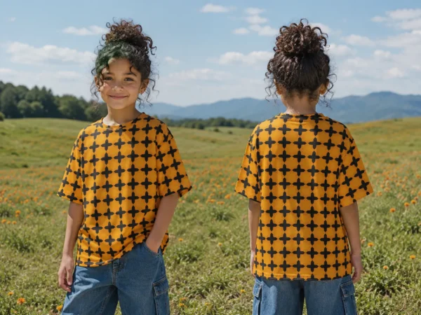 Amber Crosshatch Printed Tee