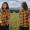 Amber Crosshatch Printed Tee