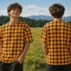Amber Crosshatch Printed Tee
