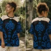 Baroque Blue Floral Print Tee