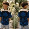 Baroque Blue Floral Print Tee