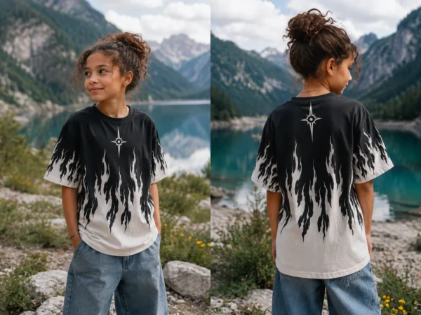 Black Flame Print Tee