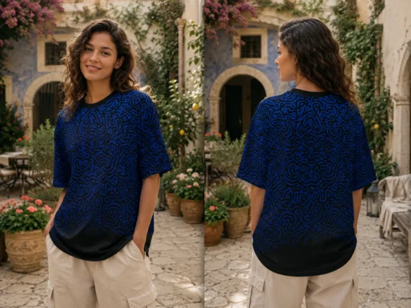 Blue Maze Gradient Print Tee