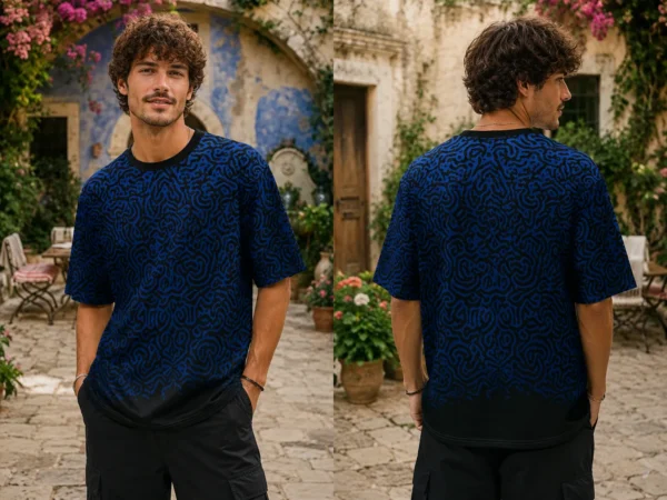 Blue Maze Gradient Print Tee