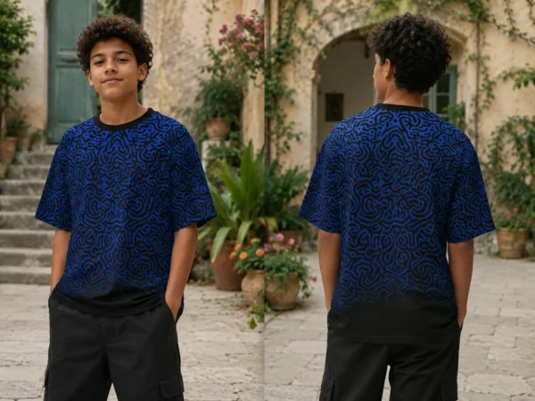 Blue Maze Gradient Print Tee
