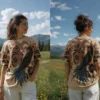 Botanical Bird Back female Botanical Bird Cream Print Tee