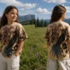 Botanical Bird Back female child Botanical Bird Cream Print Tee