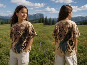 Botanical Bird Cream Print Tee
