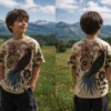 Botanical Bird Back male child Botanical Bird Cream Print Tee