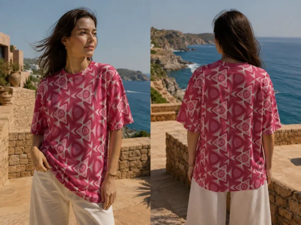 Crimson Kaleidoscope Printed Tee