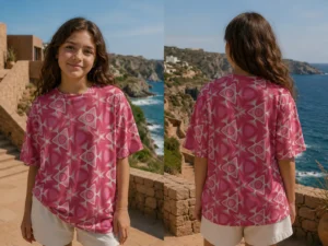 Crimson Kaleidoscope Printed Tee