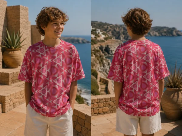 Crimson Kaleidoscope Printed Tee