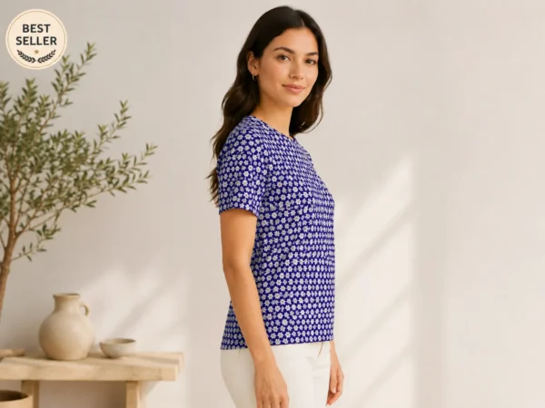Indigo Bloom Printed Tee