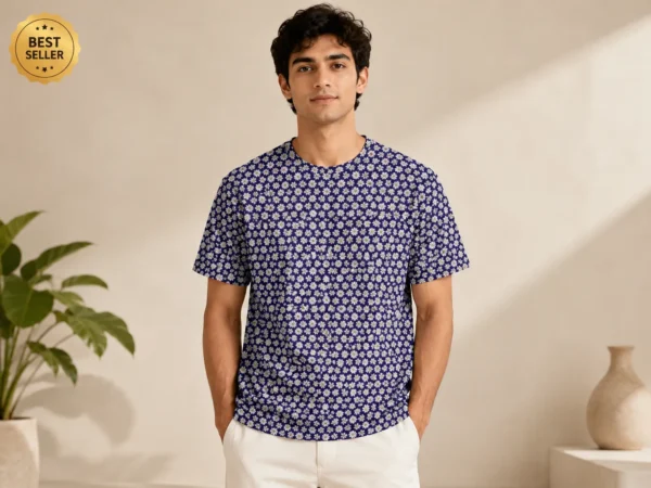 Indigo Bloom Printed Tee