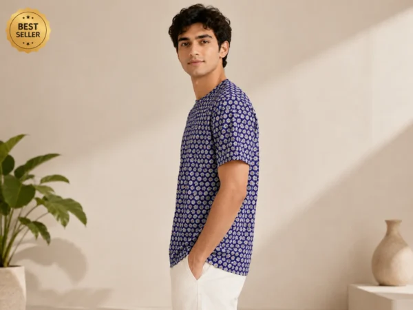 Indigo Bloom Printed Tee