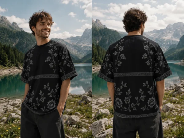Noir Floral Print Tee