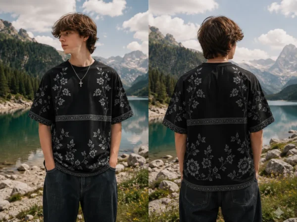 Noir Floral Print Tee