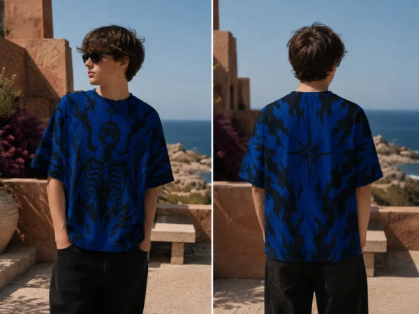 Skeleton Star teen Male Skeleton Star Print Tee
