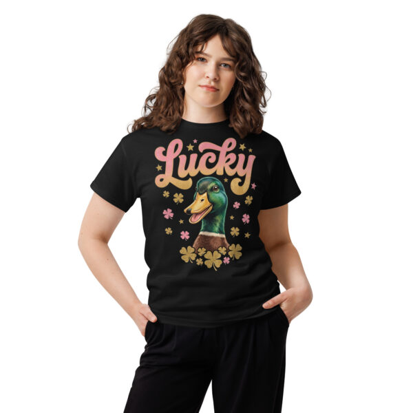 unisex-classic-tee-black-front-6a8034b51c4b4.jpg Lucky Duck Graphic Tee