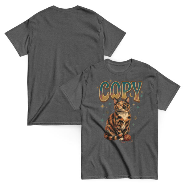 unisex-classic-tee-dark-heather-front-and-back-6a802ed96bae6.jpg Copy Cat Graphic Tee