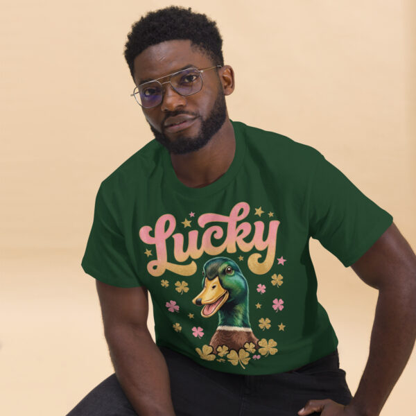 unisex-classic-tee-forest-green-front-2-6a8034b51b094.jpg Lucky Duck Graphic Tee