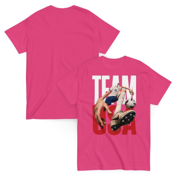 unisex-classic-tee-heliconia-front-and-back-6a802bf55bfea.jpg USA Pride Soccer Graphic Tee