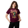 unisex-classic-tee-maroon-front-6a8034b51c53c.jpg Lucky Duck Graphic Tee