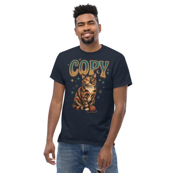 unisex-classic-tee-navy-front-2-6a802ed96b052.jpg Copy Cat Graphic Tee