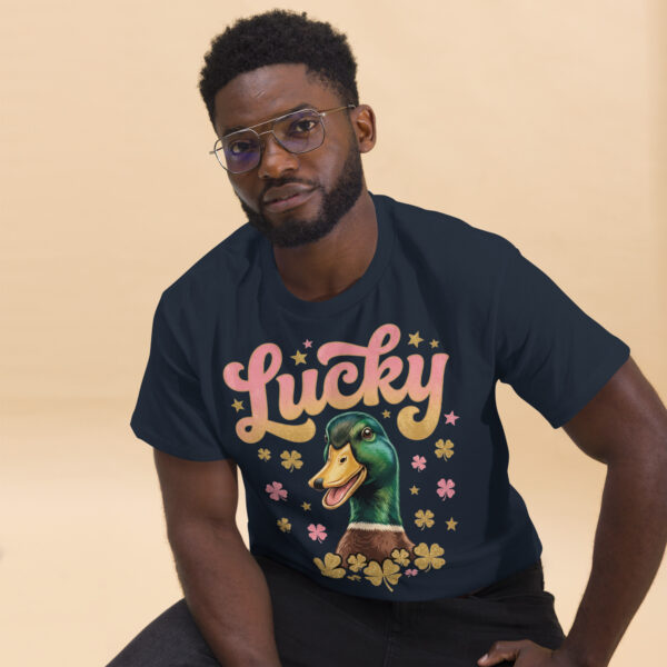 unisex-classic-tee-navy-front-2-6a8034b51b029.jpg Lucky Duck Graphic Tee