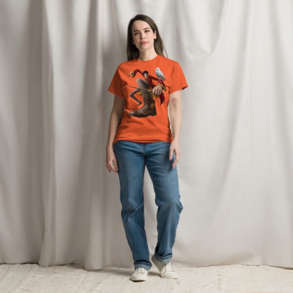 unisex-classic-tee-orange-front-6a80454d19e08.jpg Young Wizard Graphic Tee