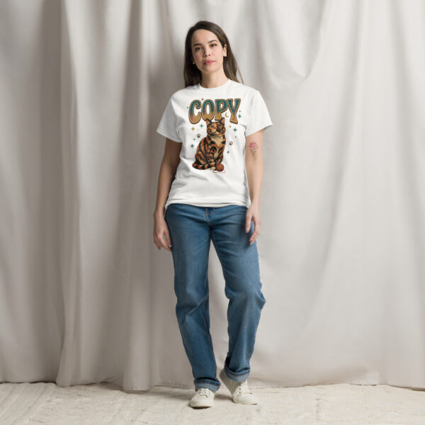 unisex-classic-tee-white-front-6a802ed96b5b9.jpg Copy Cat Graphic Tee