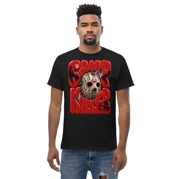 unisex-classic-tee-black-front-6aa94d075b7c0.jpg Camp Killer Slasher Graphic T-Shirt