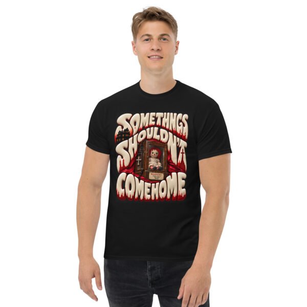 unisex-classic-tee-black-front-6aaa6a67b4cc2.jpg Doll Horror Graphic Tee