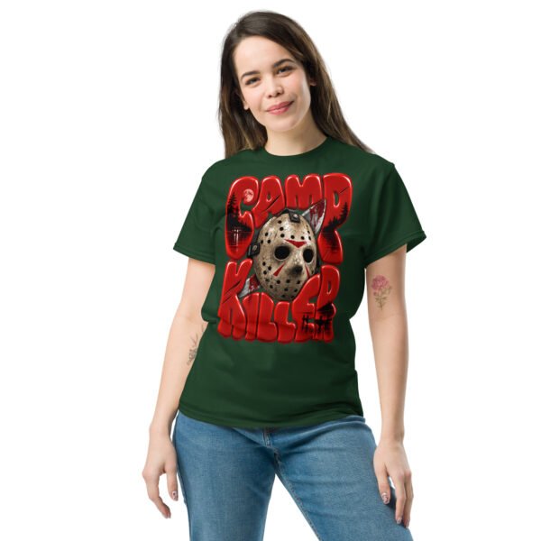 unisex-classic-tee-forest-green-front-6aa94d075db82.jpg Camp Killer Slasher Graphic T-Shirt
