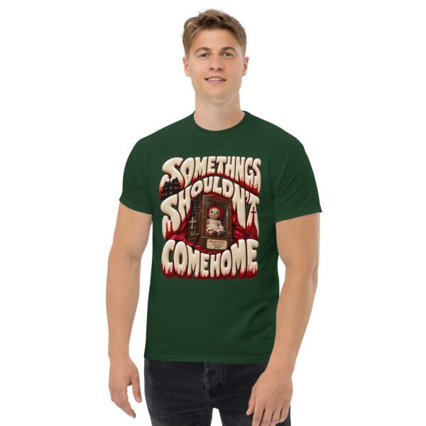unisex-classic-tee-forest-green-front-6aaa6a67b5bad.jpg Doll Horror Graphic Tee