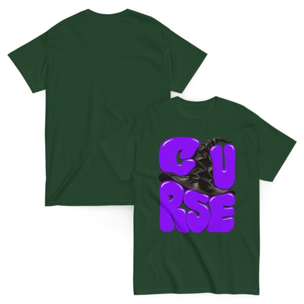 unisex-classic-tee-forest-green-front-and-back-6aa50df613c9d.jpg Curse Witch Hat Graphic T-Shirt