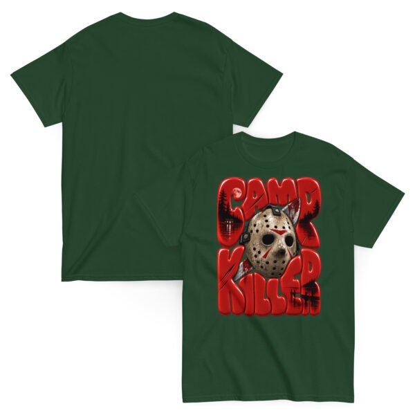 unisex-classic-tee-forest-green-front-and-back-6aa94d075f1d3.jpg Camp Killer Slasher Graphic T-Shirt