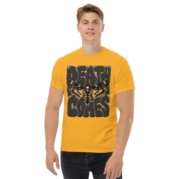 unisex-classic-tee-gold-front-6aa69767cdbf9.jpg Death Comes Graphic T-Shirt