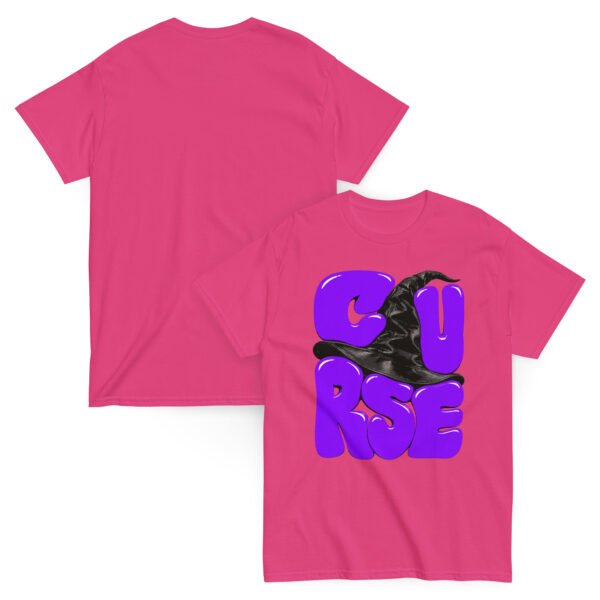 unisex-classic-tee-heliconia-front-and-back-6aa50df613d09.jpg Curse Witch Hat Graphic T-Shirt