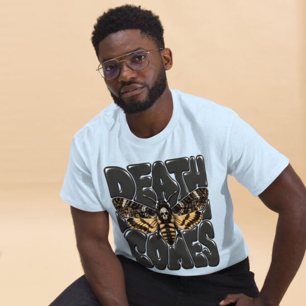 unisex-classic-tee-light-blue-front-2-6aa69767ceb98.jpg Death Comes Graphic T-Shirt