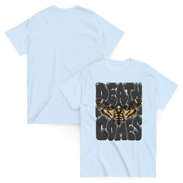 unisex-classic-tee-light-blue-front-and-back-6aa69767cfbee.jpg Death Comes Graphic T-Shirt