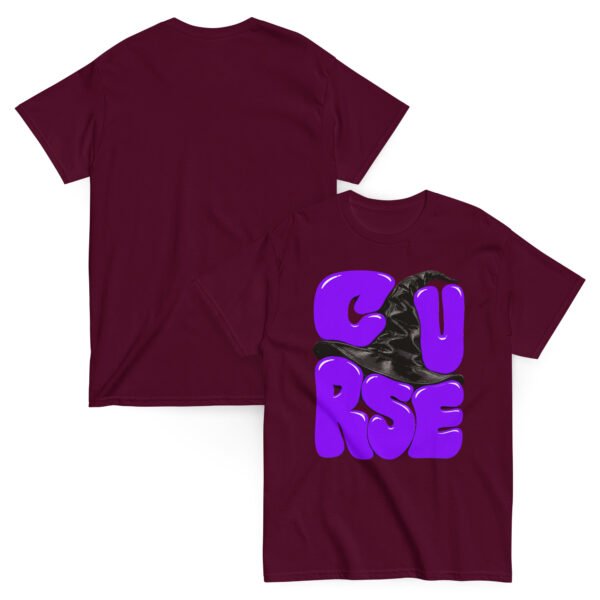 unisex-classic-tee-maroon-front-and-back-6aa50df613cd4.jpg Curse Witch Hat Graphic T-Shirt