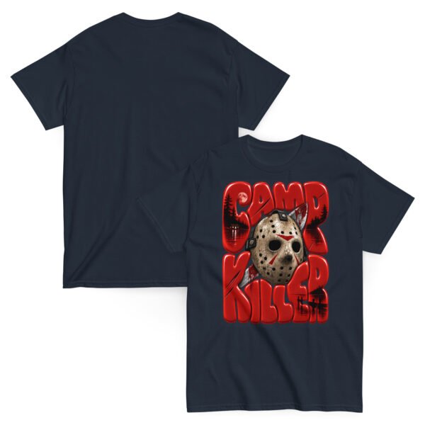unisex-classic-tee-navy-front-and-back-6aa94d075f27f.jpg Camp Killer Slasher Graphic T-Shirt