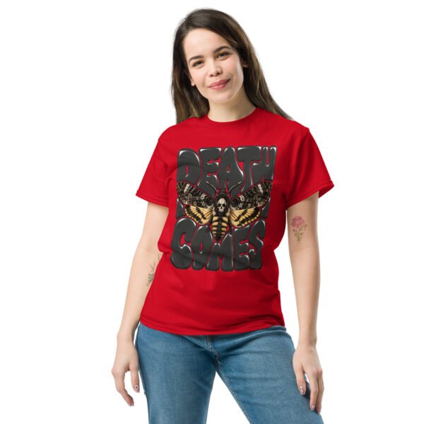 unisex-classic-tee-red-front-6aa69767cf123.jpg Death Comes Graphic T-Shirt