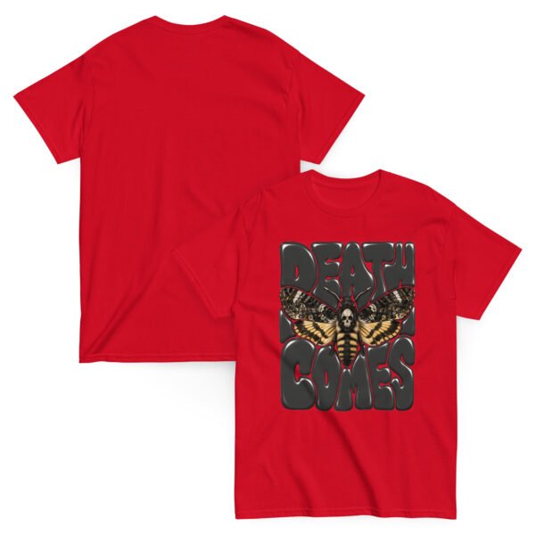 unisex-classic-tee-red-front-and-back-6aa69767cfc33.jpg Death Comes Graphic T-Shirt