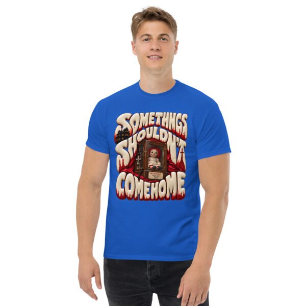 unisex-classic-tee-royal-front-6aaa6a67b5b75.jpg Doll Horror Graphic Tee